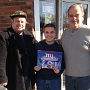 Frank Wimmer of Washingtonville with his son Michael with Grand Knight Kevin Strommer.<br />Winners of the Giants and Redskins Game